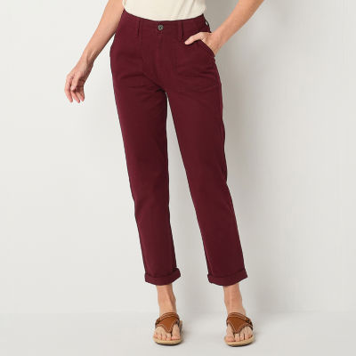 St. John's Bay Womens Stretch Fabric Straight Cargo Pant-Tall