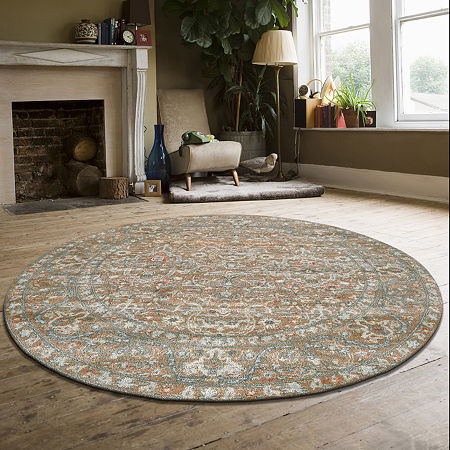 Radici Usa Seriate Rectangular Rugs & Floor Coverings Indoor Floral Accent Rugs, One Size, Beige