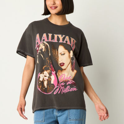 New World Juniors Aalyah The Only One Oversized Tee Womens Crew Neck Short Sleeve Graphic T-Shirt