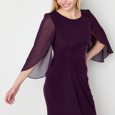 Connected Apparel 3/4 Split Sleeve Sheath Dress