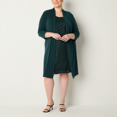 Connected Apparel Plus FauxJacket Dress, Color Dark Mallard JCPenney