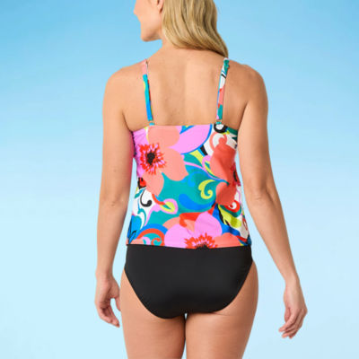 Mynah Lined Floral Tankini Swimsuit Top