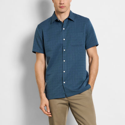 Van Heusen Mens Regular Fit Short Sleeve Button-Down Shirt