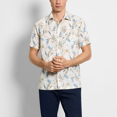 Van Heusen Mens Regular Fit Short Sleeve Floral Button-Down Shirt