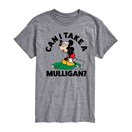 Mens Short Sleeve Mickey Mouse Graphic T-Shirt, Medium, Gray
