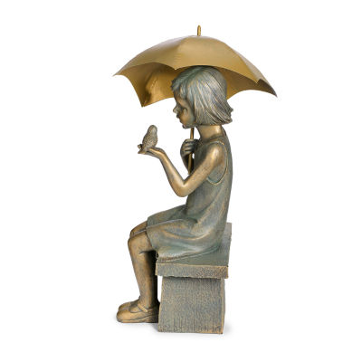 Roman 17.25in Girl On Bench Statue