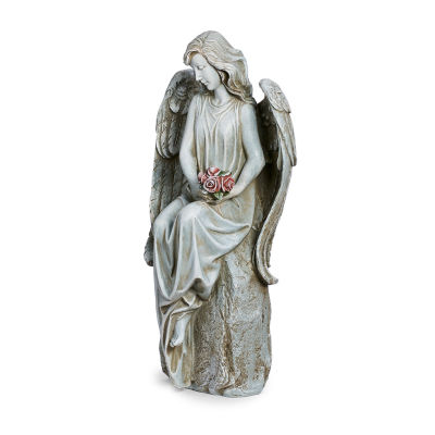 Roman 17.75in Angel With Flowers Statue