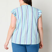 St. John Asymmetrical Striped hot Blouse