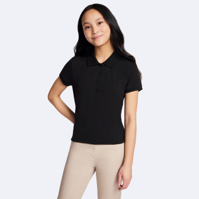 IZOD Juniors Womens Short Sleeve Polo Shirt
