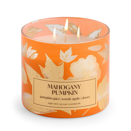 Distant Lands Mahogany Pumpkin 3-wick Scented Jar Candle