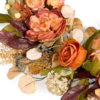 Linden Street Orange Rose Wreath