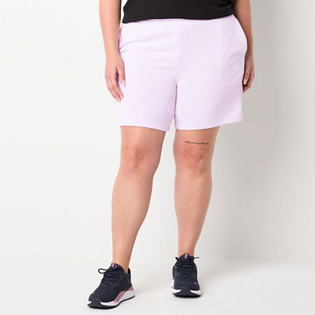 PUMA Womens High Rise Plus Active Pull-On Short, 1x, Purple