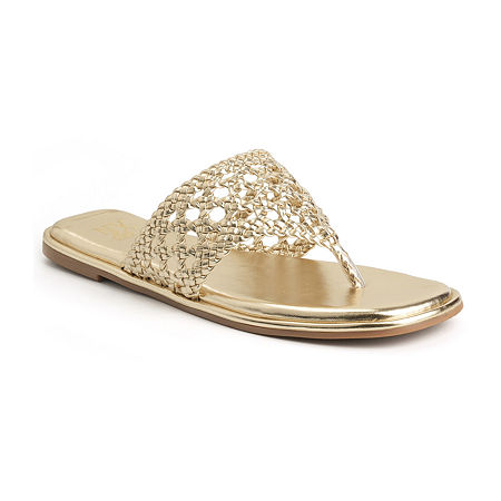 New York & Company Womens Phillipa Slide Sandals, 7 Medium, Yellow