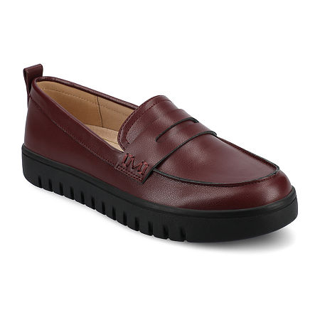 Journee Collection Tayla Womens Round Closed Toe Loafers, 12 Medium, Red