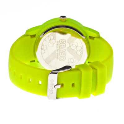 Crayo Women's Festival Lime Silicone-Band Watch with Date Cracr2002