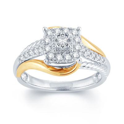 1/2 CT.T.W. Natural Diamond 14K Two-Tone Gold Engagement Ring