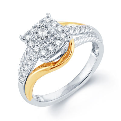 1/2 CT.T.W. Natural Diamond 14K Two-Tone Gold Engagement Ring