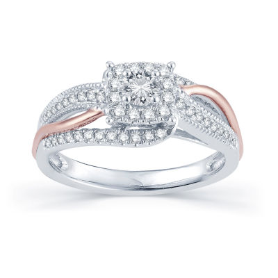 1/2 CT.T.W. Natural Diamond 14K Two-Tone Gold Engagement Ring