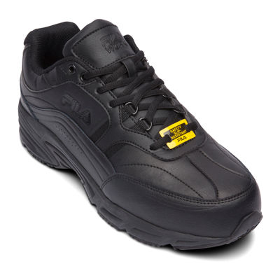 Fila® Memory Workshift Slip-Resistant Steel-Toe Mens Work Shoes-JCPenney,  Color: Black Black