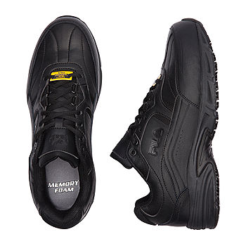 Fila® Memory Workshift Slip-Resistant Mens Work Shoes-JCPenney, Color: Black Black