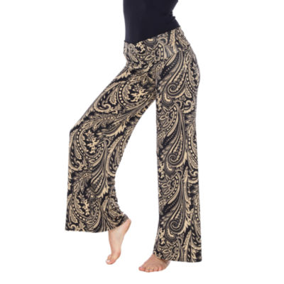 White Mark Womens Mid Rise Wide Leg Palazzo Pant