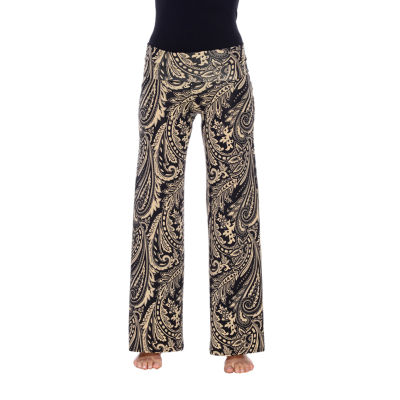 White Mark Womens Mid Rise Wide Leg Palazzo Pant