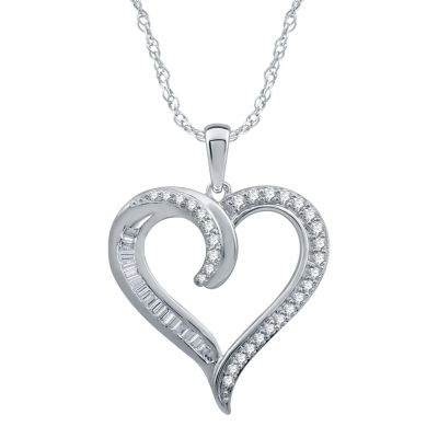 Womens / CT. T.W. Mined White Diamond 10K Gold Heart Pendant Necklace