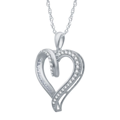 Womens / CT. T.W. Mined White Diamond 10K Gold Heart Pendant Necklace