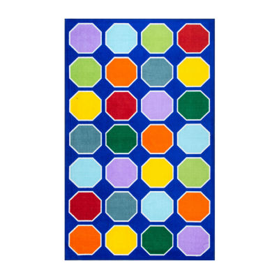 nuLoom Kecia Octagons Printed Rectangular Rug, Color Blue JCPenney