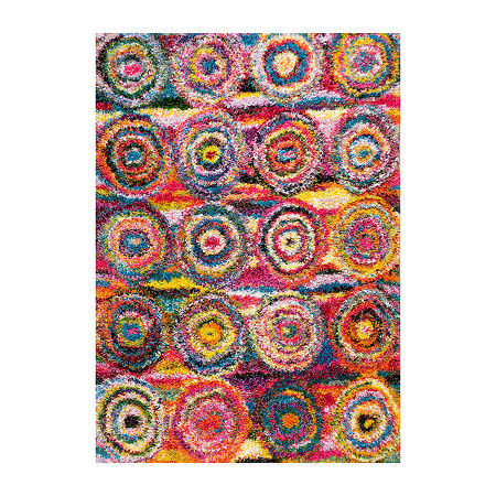 NuLoom Kindra Circles Shaggy Rectangular Rug, One Size, Multiple Colors