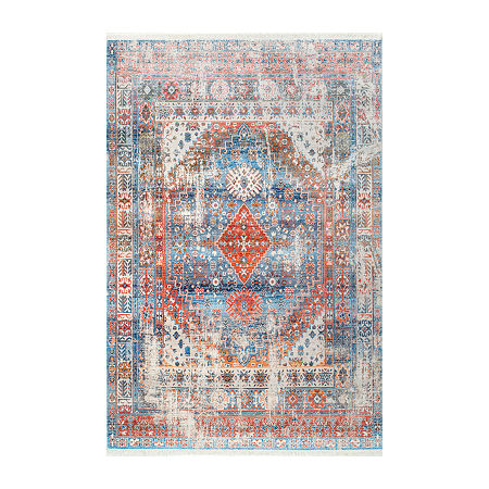 NuLoom Farley Medallion Fringe Rectangular Rug, One Size, Blue