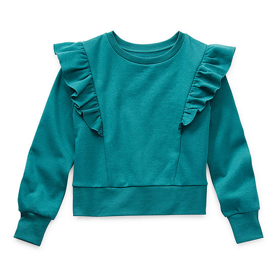 Thereabouts Little & Big Girls Round Neck Long Sleeve Sweatshirt