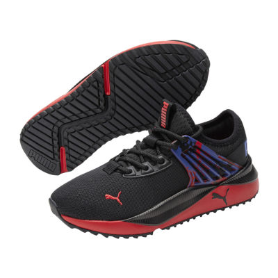 Puma Pacer Future Splatter Big Boys Running Shoes, Color Black Red