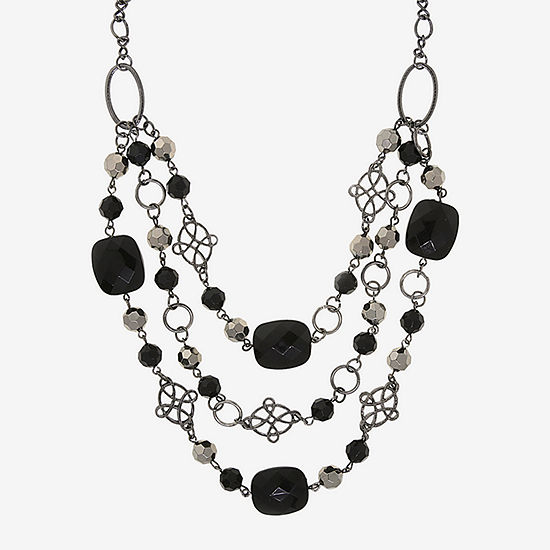 1928 Black-Tone 18 Inch Figaro Beaded Necklace