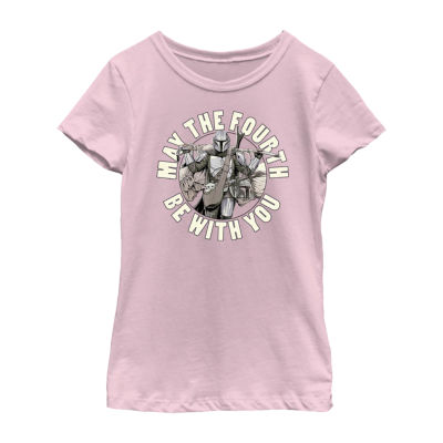 Little & Big Girls Crew Neck Short Sleeve Star Wars Graphic T-Shirt