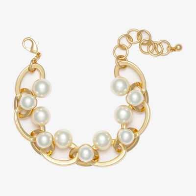 Bold Elements Gold Tone Womens 9 Inch Link Bracelet