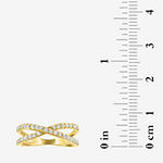 Diamond Addiction Womens 1/2 CT. T.W. Lab Grown White Diamond 10K Gold Crossover Stackable Ring