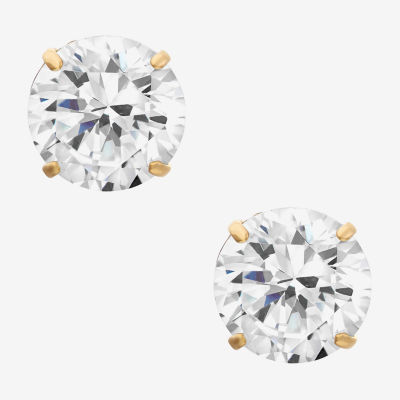 3 1/4 CT. Lab Created White Cubic Zirconia 10K Gold 8mm Round Stud Earrings