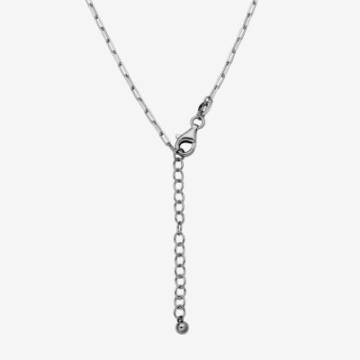 Paris 1901 By Charles Garnier North Star Womens White Cubic Zirconia Sterling Silver Paperclip Round Star 17 Inch Pendant Necklace