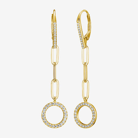 Paris 1901 By Charles Garnier White Cubic Zirconia 18K Gold Over Silver Drop Earrings, One Size