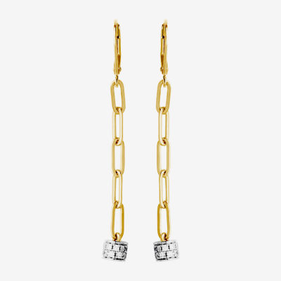 Paris 1901 By Charles Garnier White Cubic Zirconia 18K Gold Over Silver Drop Earrings