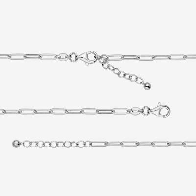 Paris 1901 By Charles Garnier Sterling Silver 6 3/4 Inch Solid Paperclip Link Bracelet