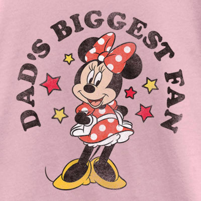Little & Big Kid Girls Crew Neck Short Sleeve Regular Fit Minnie Mouse Graphic T-Shirt