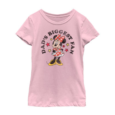 Little & Big Kid Girls Crew Neck Short Sleeve Regular Fit Minnie Mouse Graphic T-Shirt