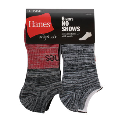 Hanes 6 Pair No Show Socks Mens