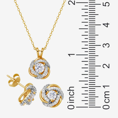 DiamonArt® 1 1/3 CT. T.W. Cubic Zirconia 18K Gold Over Silver 2 Pc Jewelry Set