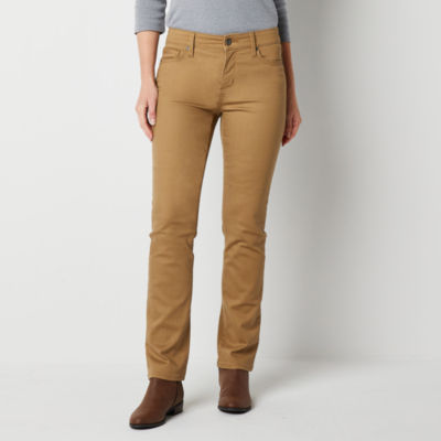 St. John's Bay Womens Mid Rise Slim Pant-Tall