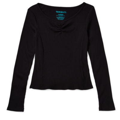 Thereabouts Little & Big Girls V Neck Long Sleeve T-Shirt