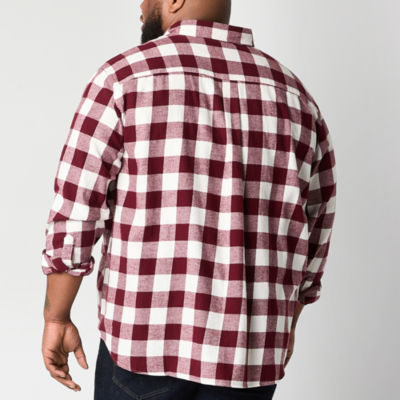 St. John's Bay Mens Long Sleeve Classic Fit Big and Tall Flannel Shirt
