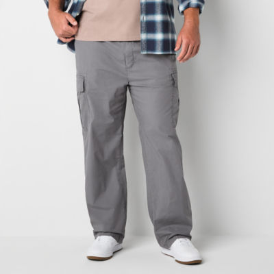 Arizona Mens Big and Tall Relaxed Fit Cargo Pant, Color: Quiet Charcoal ...